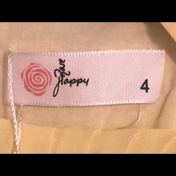 Rose Happy - Yellow Ruffle Cap Sleeve Dress Size 4 - Picture 3 of 7